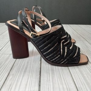 AD & Daughters Square Toe Ankle Strap Block Heel Sandals